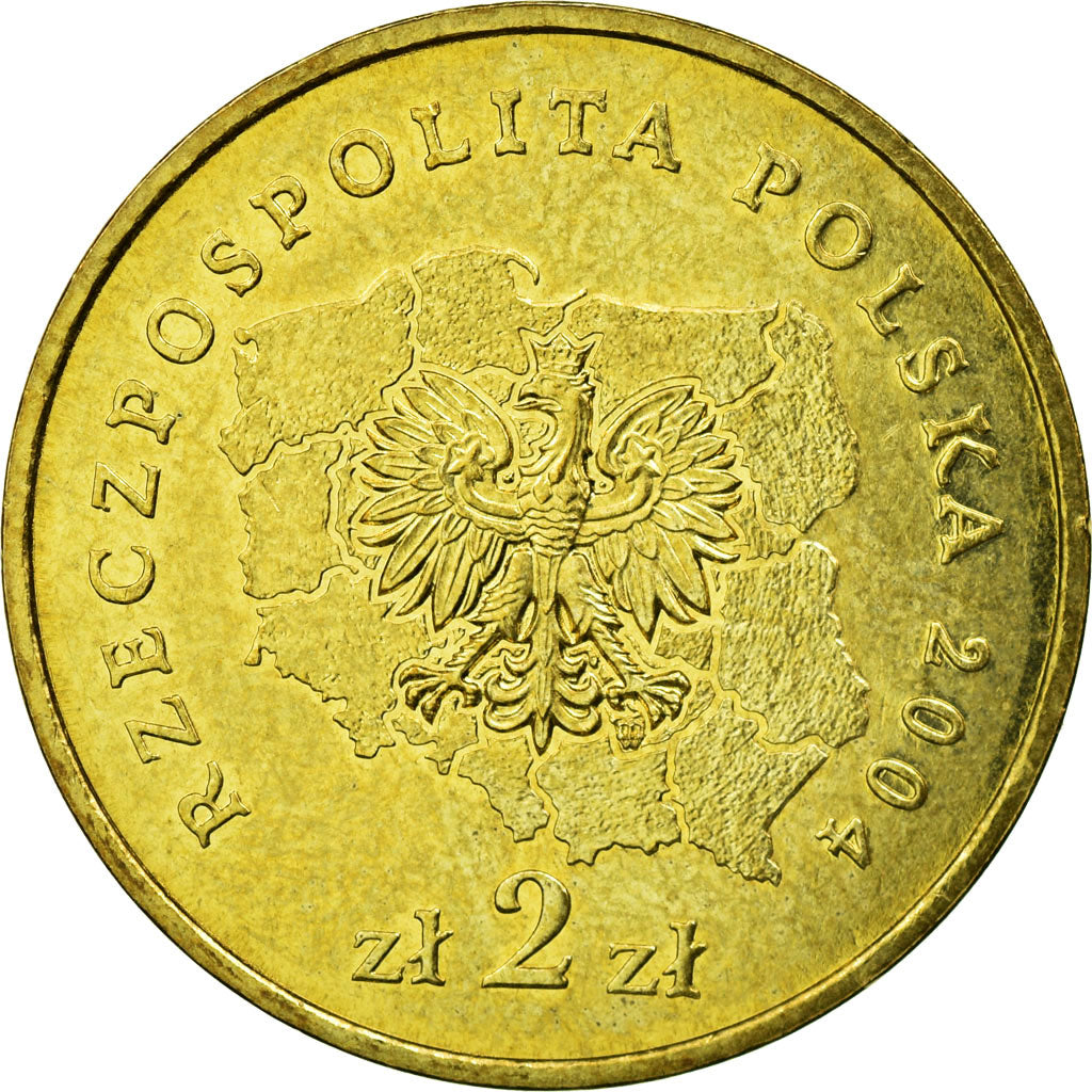Moneta, Polska, 2 Zlote, 2004, Warsaw, EF(40-45), Mosiądz, KM:487