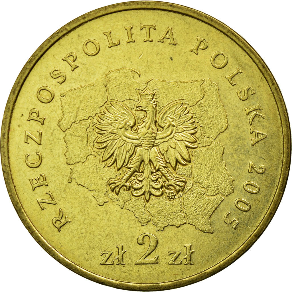 Coin, Poland, 2 Zlote, 2005, Warsaw, EF(40-45), Brass, KM:563