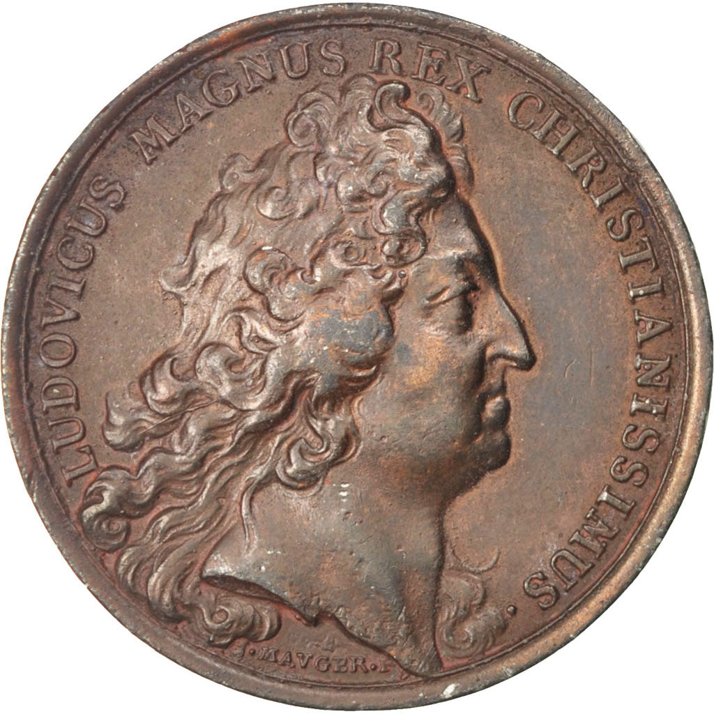 Francja, Medal, Ludwik XIV, Polityka, społeczeństwo, wojna, Mauger, AU(50-53)