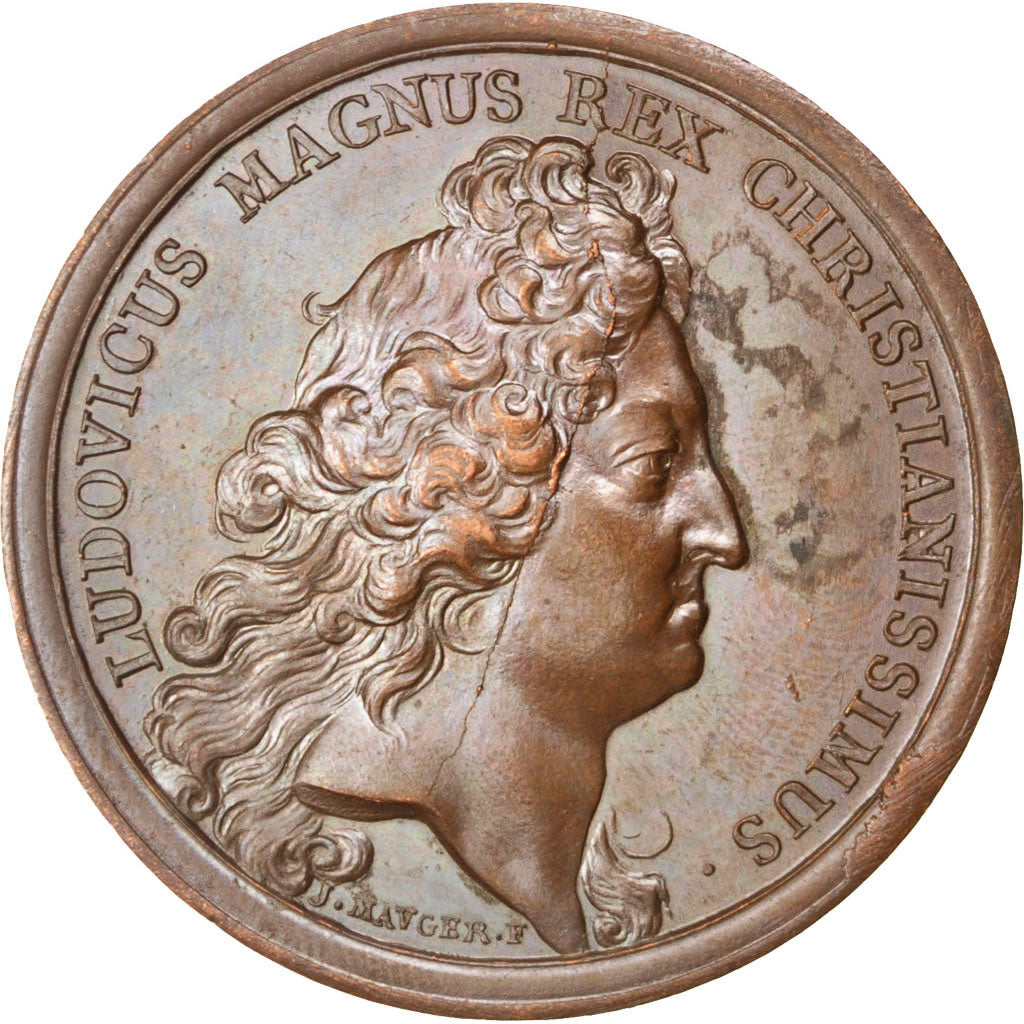 Francja, Medal, Ludwik XIV, Polityka, społeczeństwo, wojna, Mauger, AU(55-58)