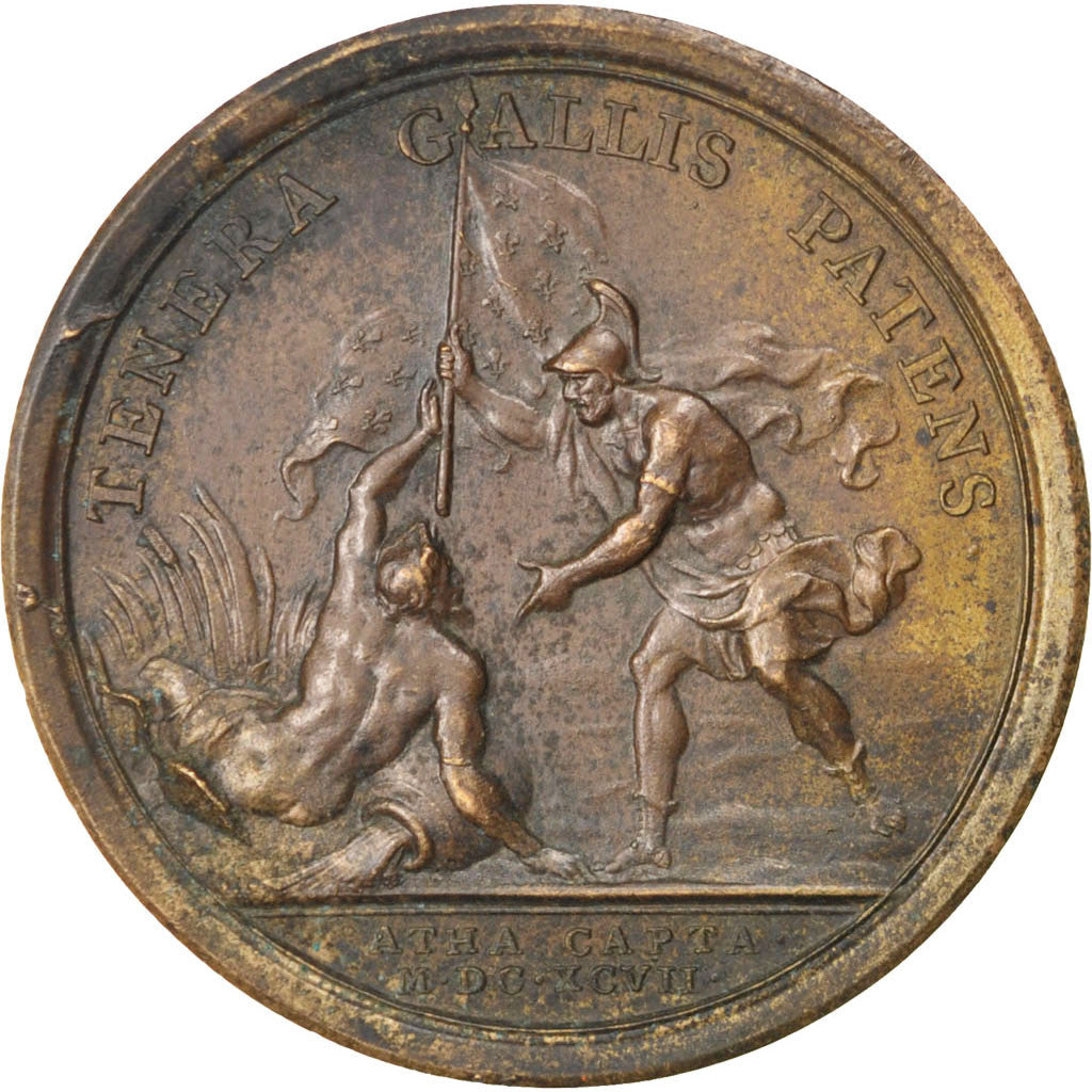 France, Medal, Louis XIV, Politics, Society, War, Mauger, AU(50-53), Copper