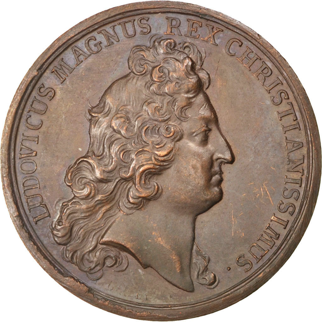 France, Medal, Louis XIV, Politics, Society, War, Mauger, AU(55-58), Copper
