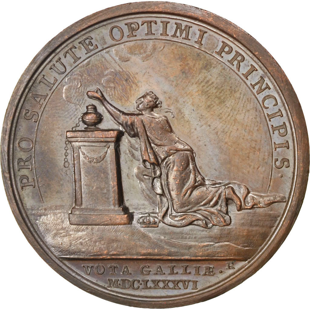 France, Medal, Louis XIV, Politics, Society, War, Mauger, AU(55-58), Copper