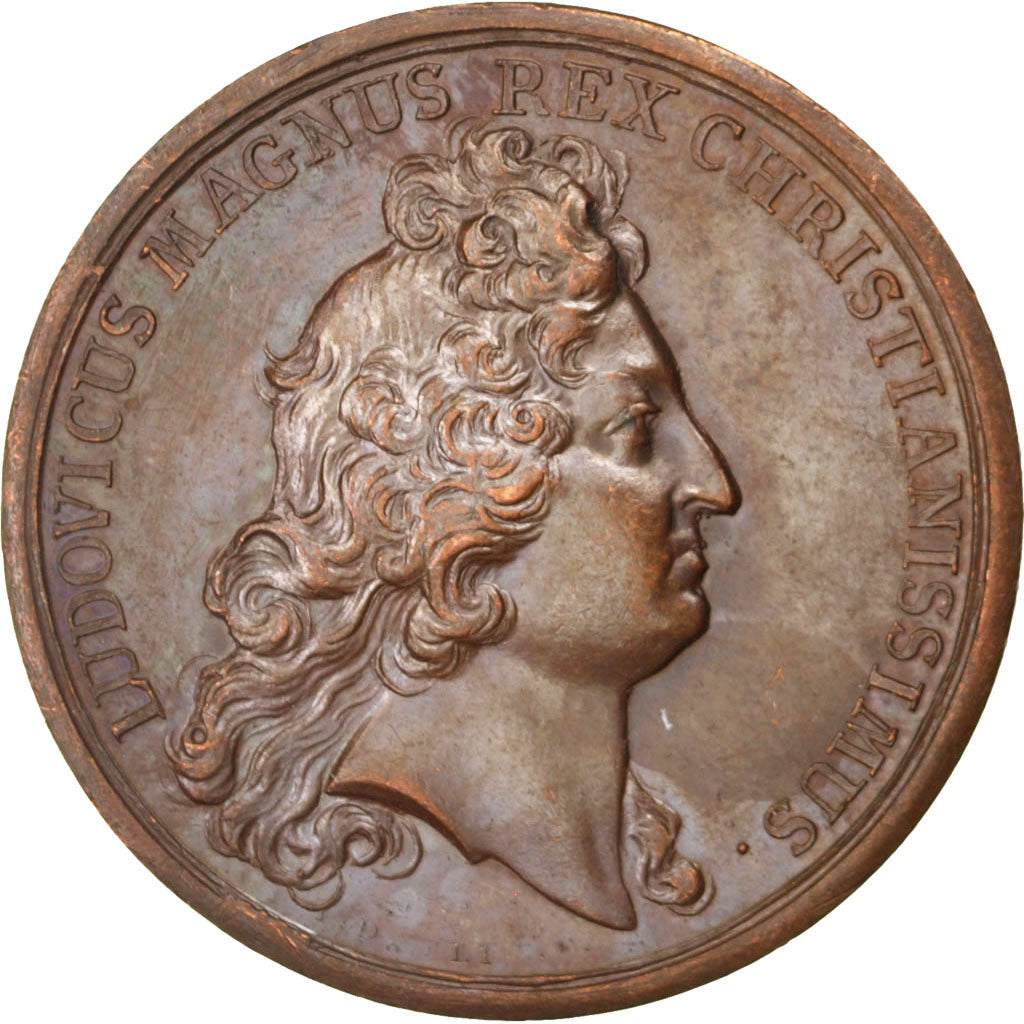 France, Medal, Louis XIV, Politics, Society, War, Mauger, AU(55-58), Copper