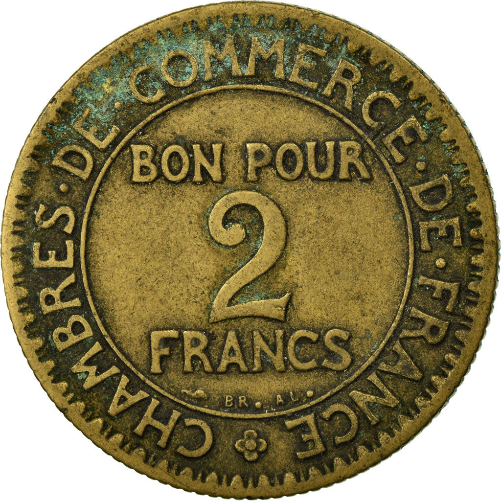 Coin, France, Chambre de commerce, 2 Francs, 1922, Paris, VF(20-25)