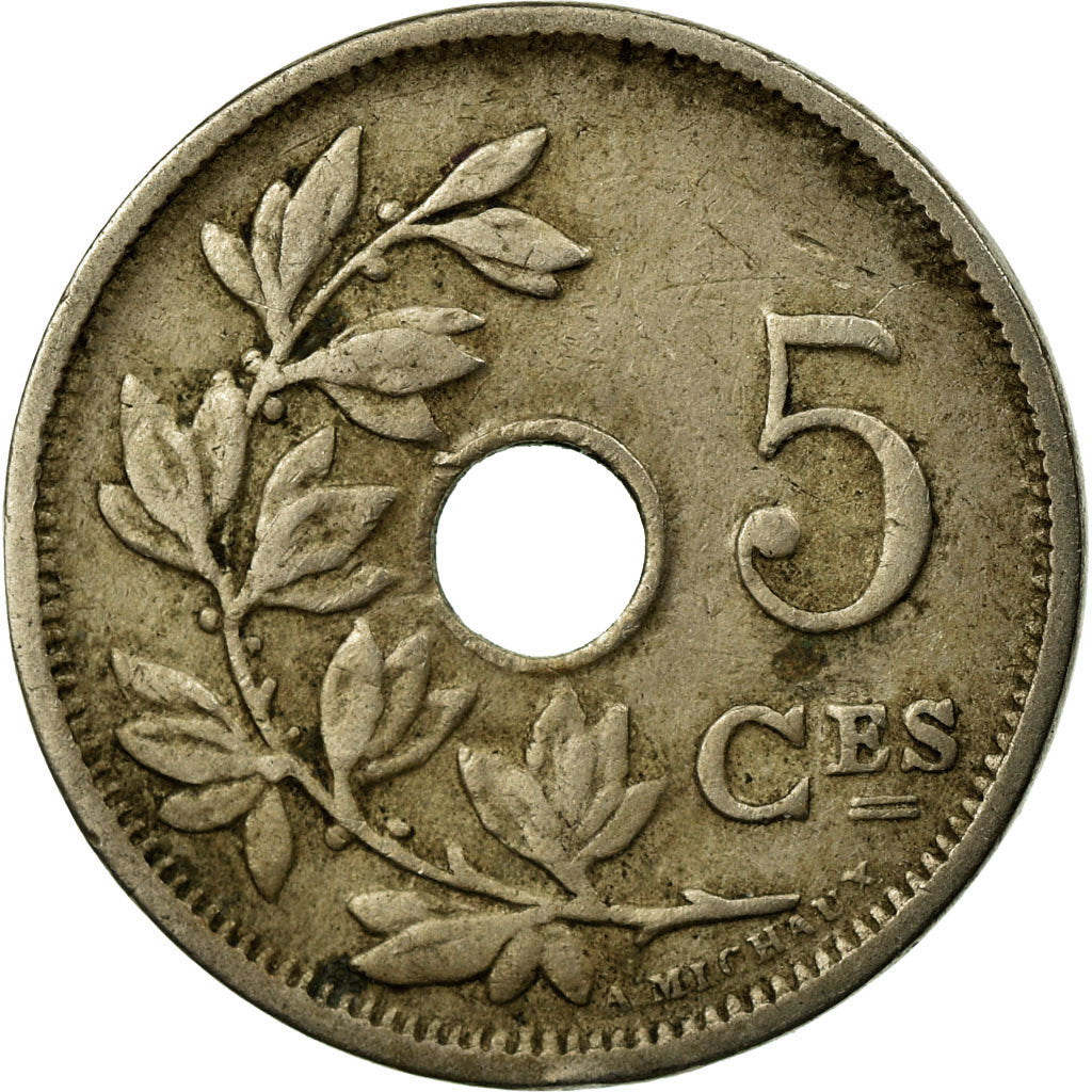 Moneta, Belgia, 5 Centimes, 1920, EF(40-45), Miedź-Nikiel, KM:66