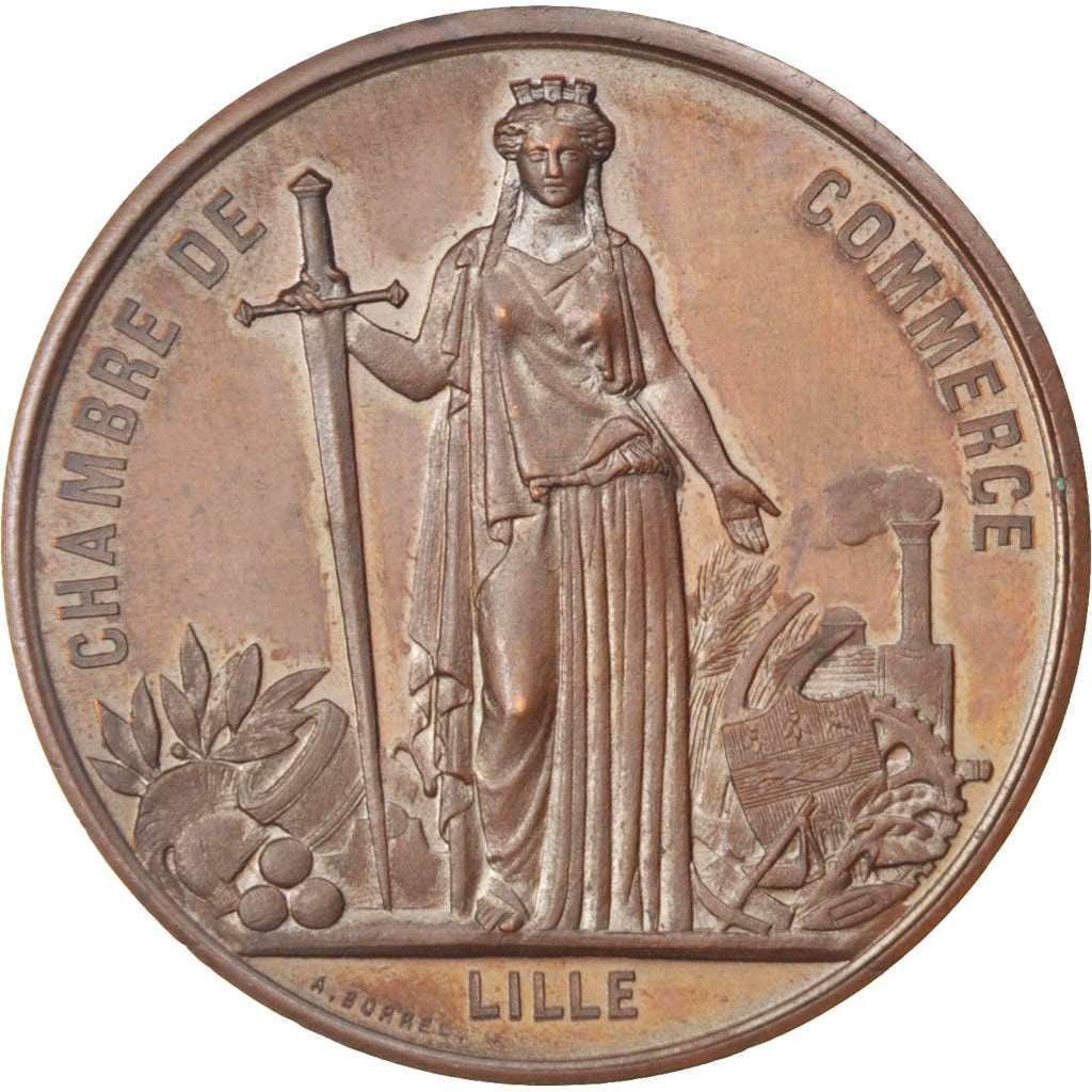 France, Medal, Second French Empire, Business & industry, Borrel, SUP, Cuivre