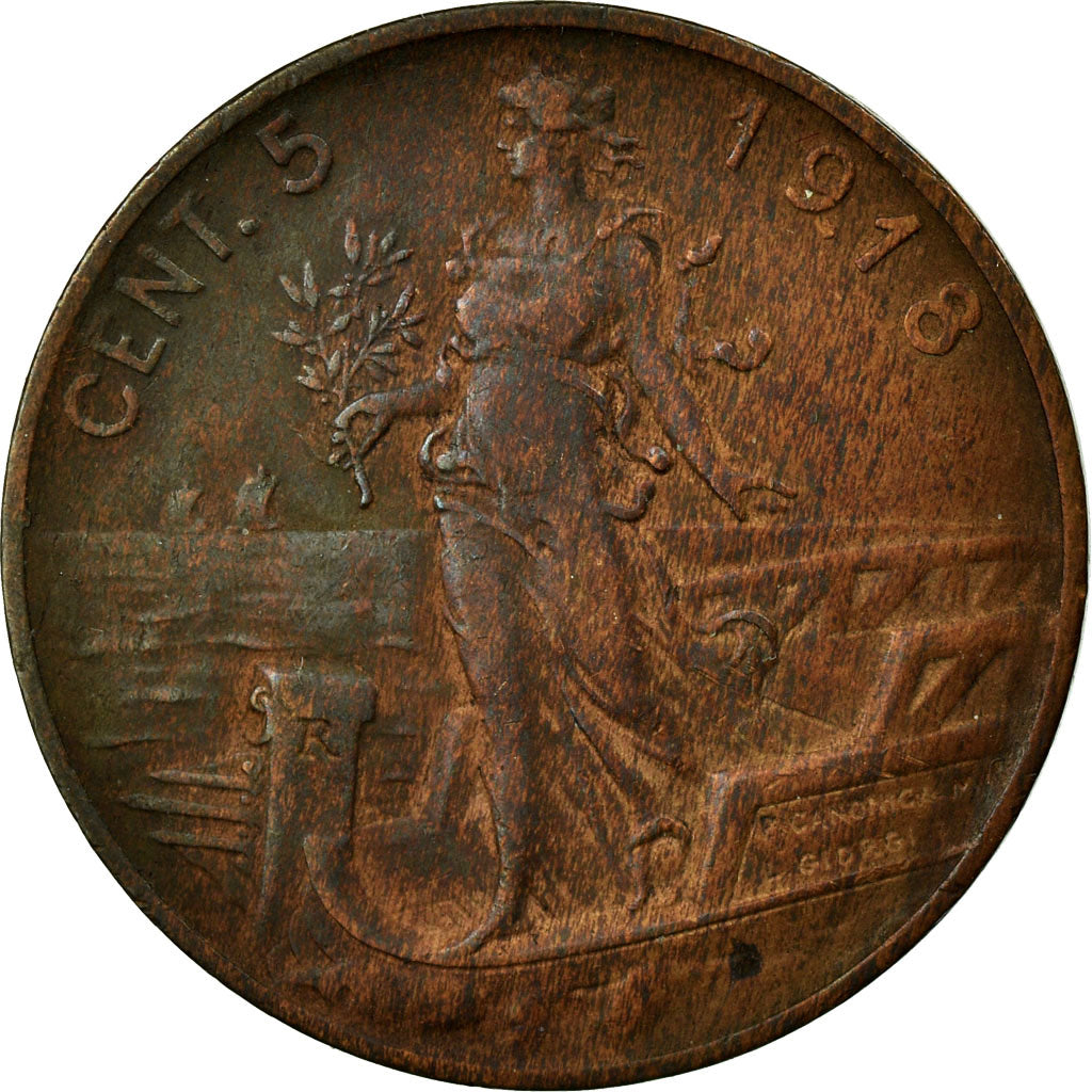 Moneta, Italia, Vittorio Emanuele III, 5 Centesimi, 1918, Rome, MB+, Bronzo