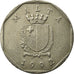 Coin, Malta, 50 Cents, 1992, British Royal Mint, EF(40-45), Copper-nickel, KM:98