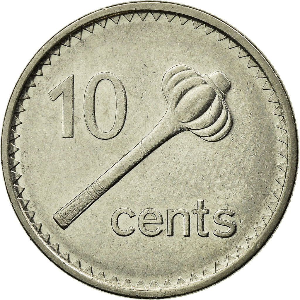 Moneta, Fiji, Elizabeth II, 10 Cents, 2009, EF(40-45), Nickel platerowany
