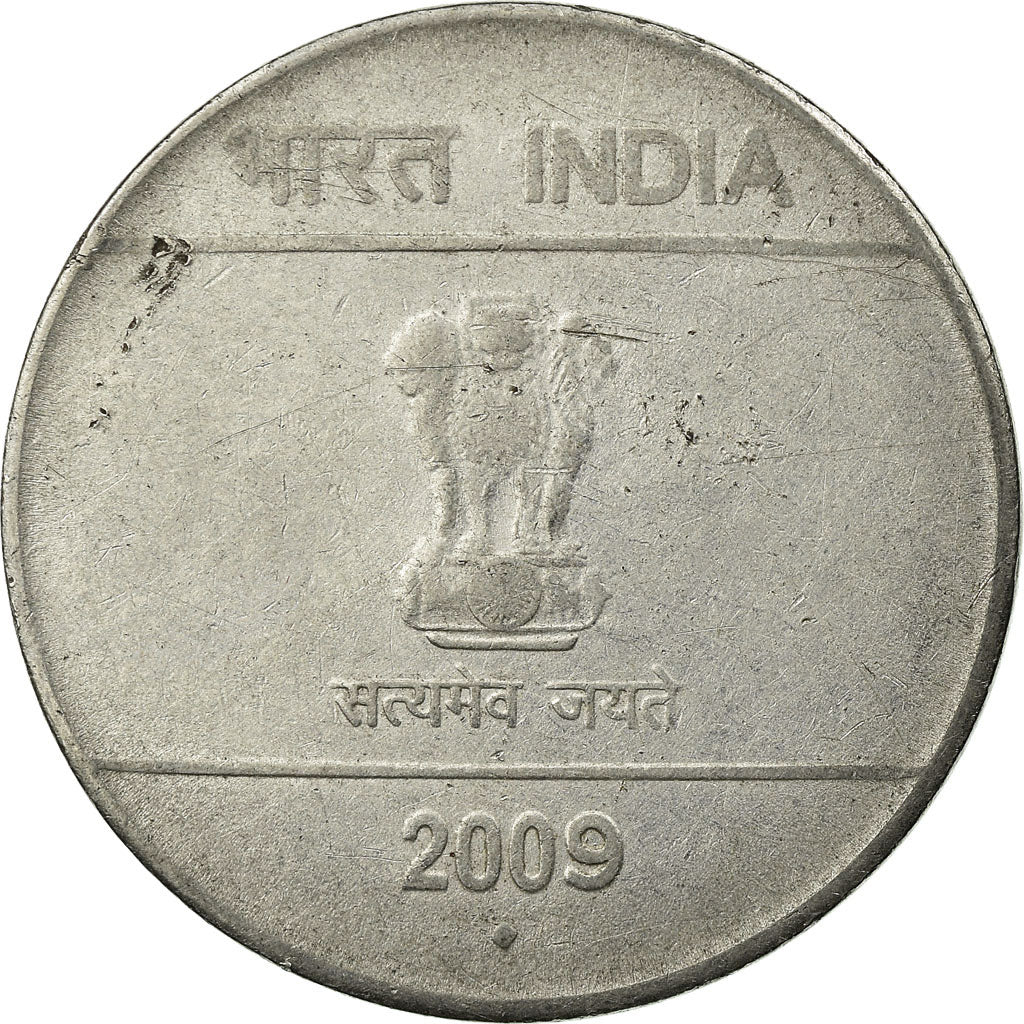 Moneta, REPUBBLICA DELL’INDIA, 2 Rupees, 2009, MB+, Acciaio inossidabile