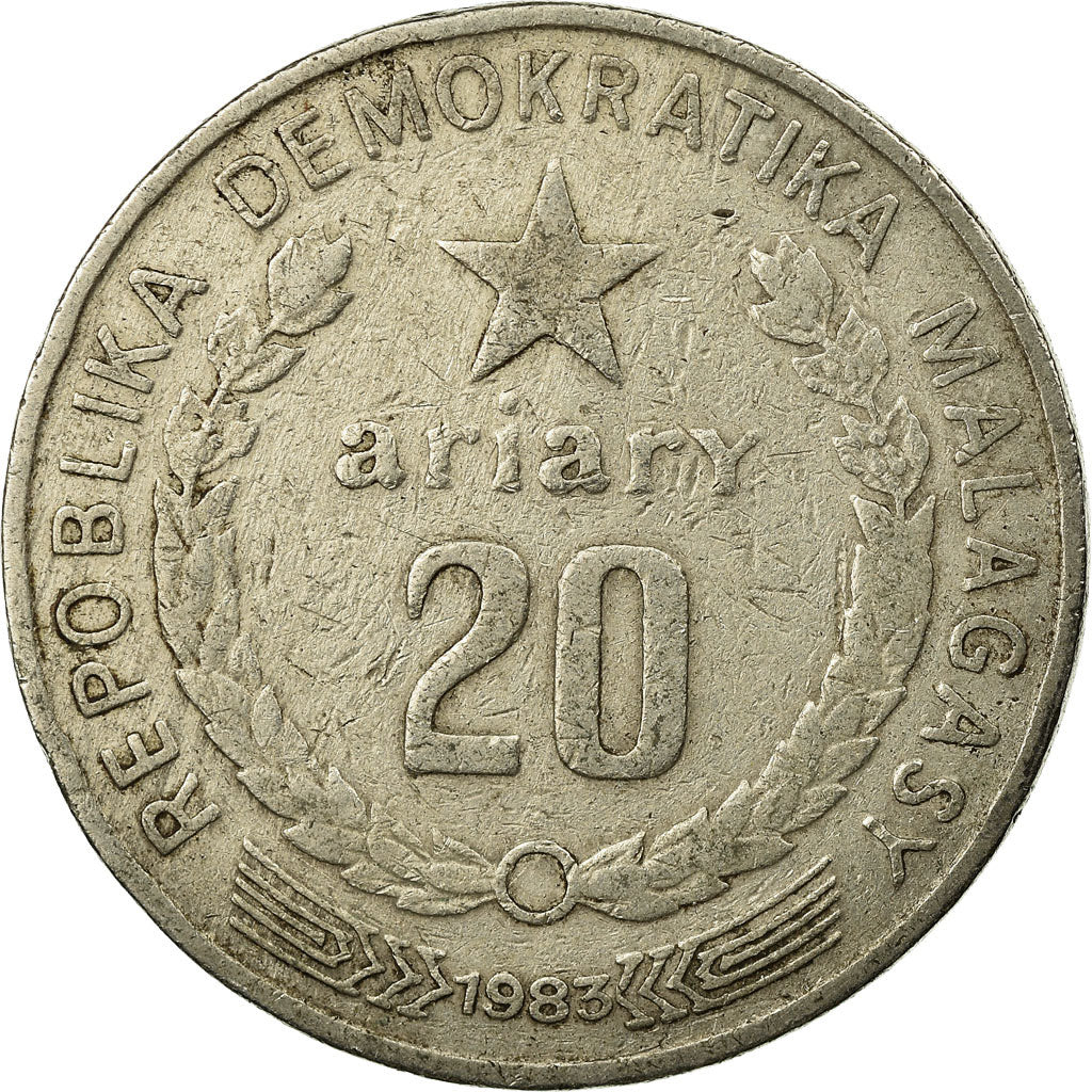 Monnaie, Madagascar, 20 Ariary, 1983, Paris, TB+, Copper-nickel, KM:14b