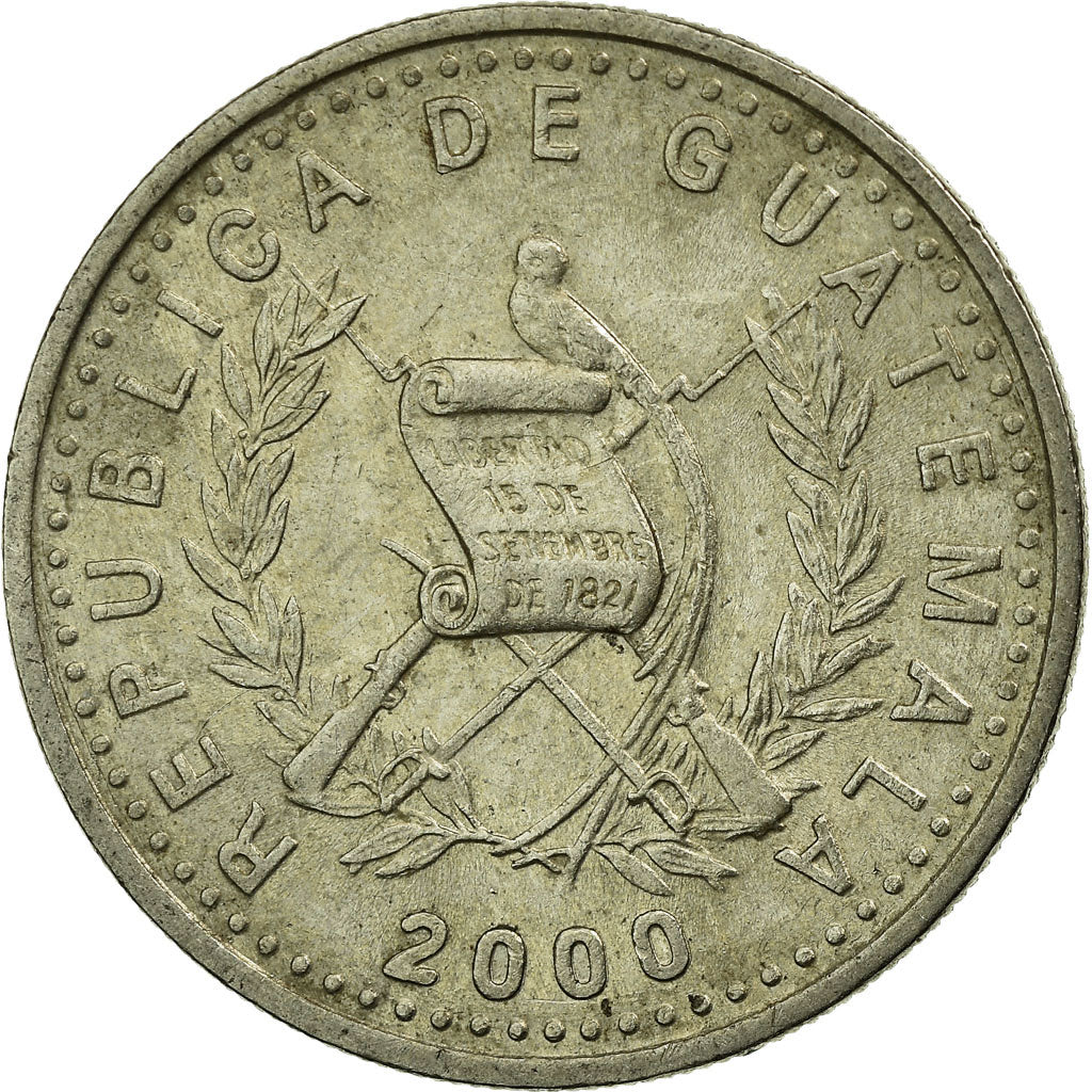 Moneta, Guatemala, 10 Centavos, 2000, BB, Rame-nichel, KM:277.6