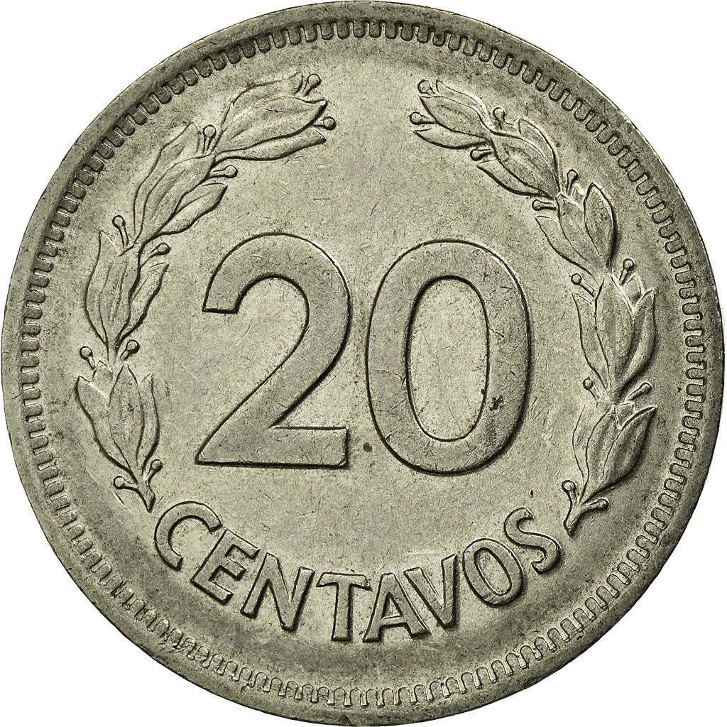 Coin, Ecuador, 20 Centavos, 1978, EF(40-45), Nickel plated steel, KM:77.2a