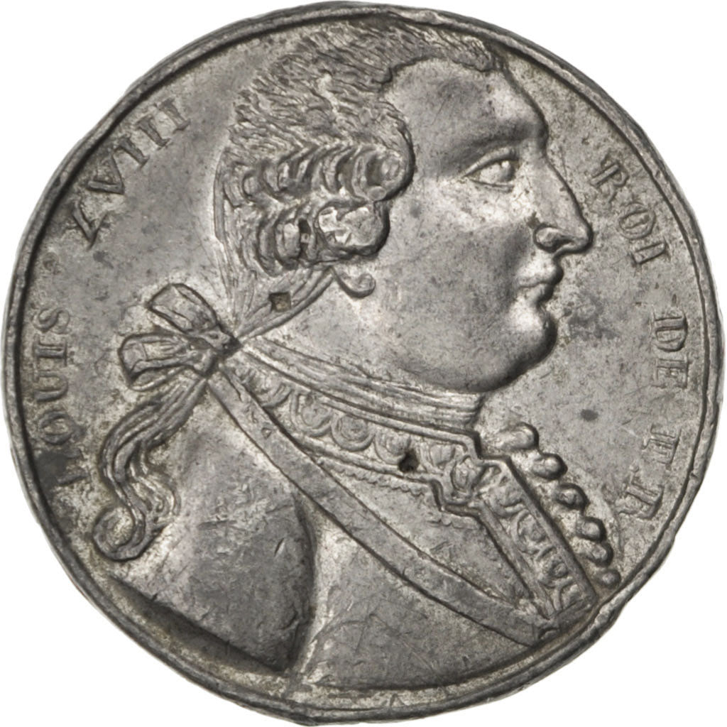 Frankreich, Medal, Louis XVIII, Politics, Society, War, SS+, Tin