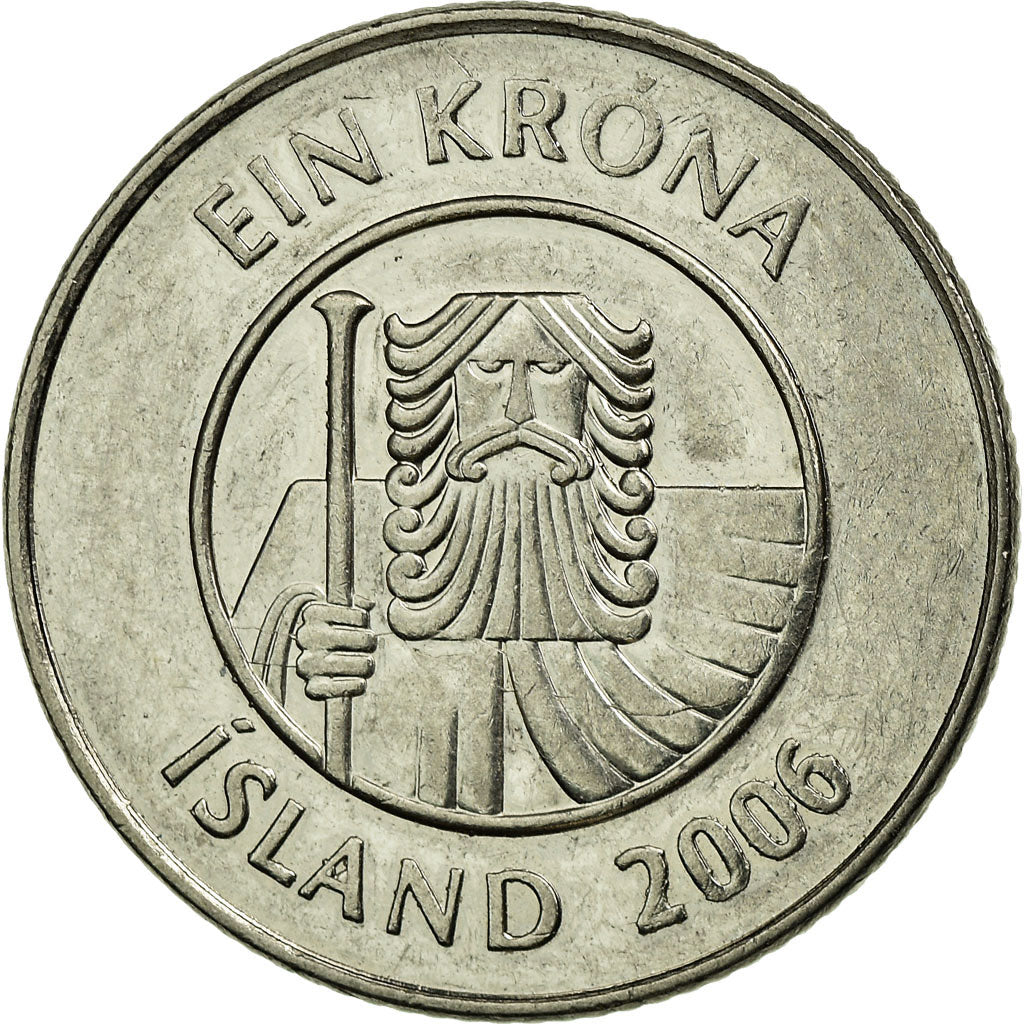 Moneda, Islandia, Krona, 2006, MBC, Níquel chapado en acero, KM:27A