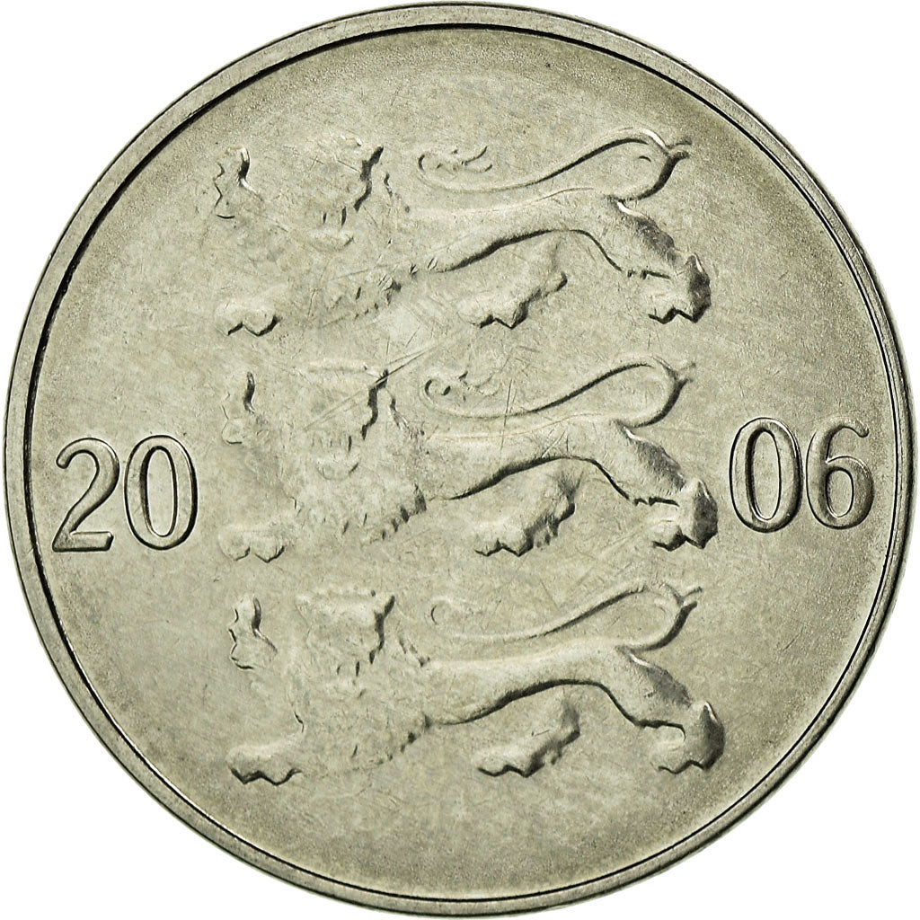 Moneta, Estonia, 20 Senti, 2006, no mint, EF(40-45), Nickel platerowany stalą