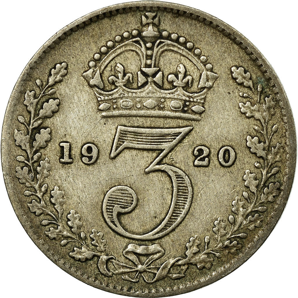 Monnaie, Grande-Bretagne, George V, 3 Pence, 1920, TB+, Argent, KM:813
