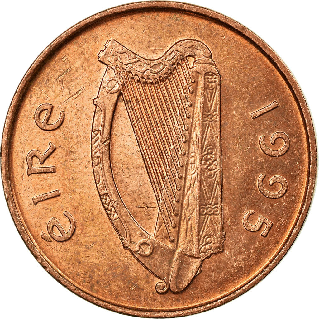 Coin, IRELAND REPUBLIC, 2 Pence, 1995, EF(40-45), Copper Plated Steel, KM:21a