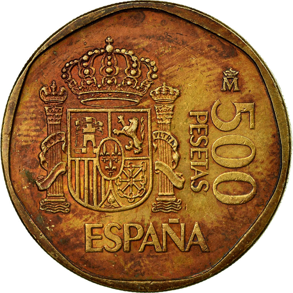 Coin, Spain, Juan Carlos I, 500 Pesetas, 1989, VF(20-25), Aluminum-Bronze