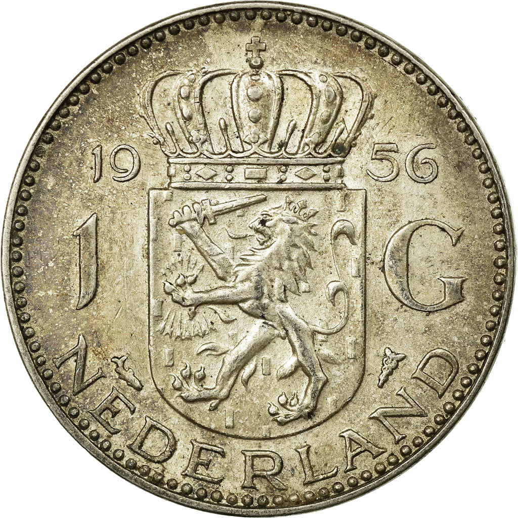 Coin, Netherlands, Juliana, Gulden, 1956, VF(30-35), Silver, KM:184
