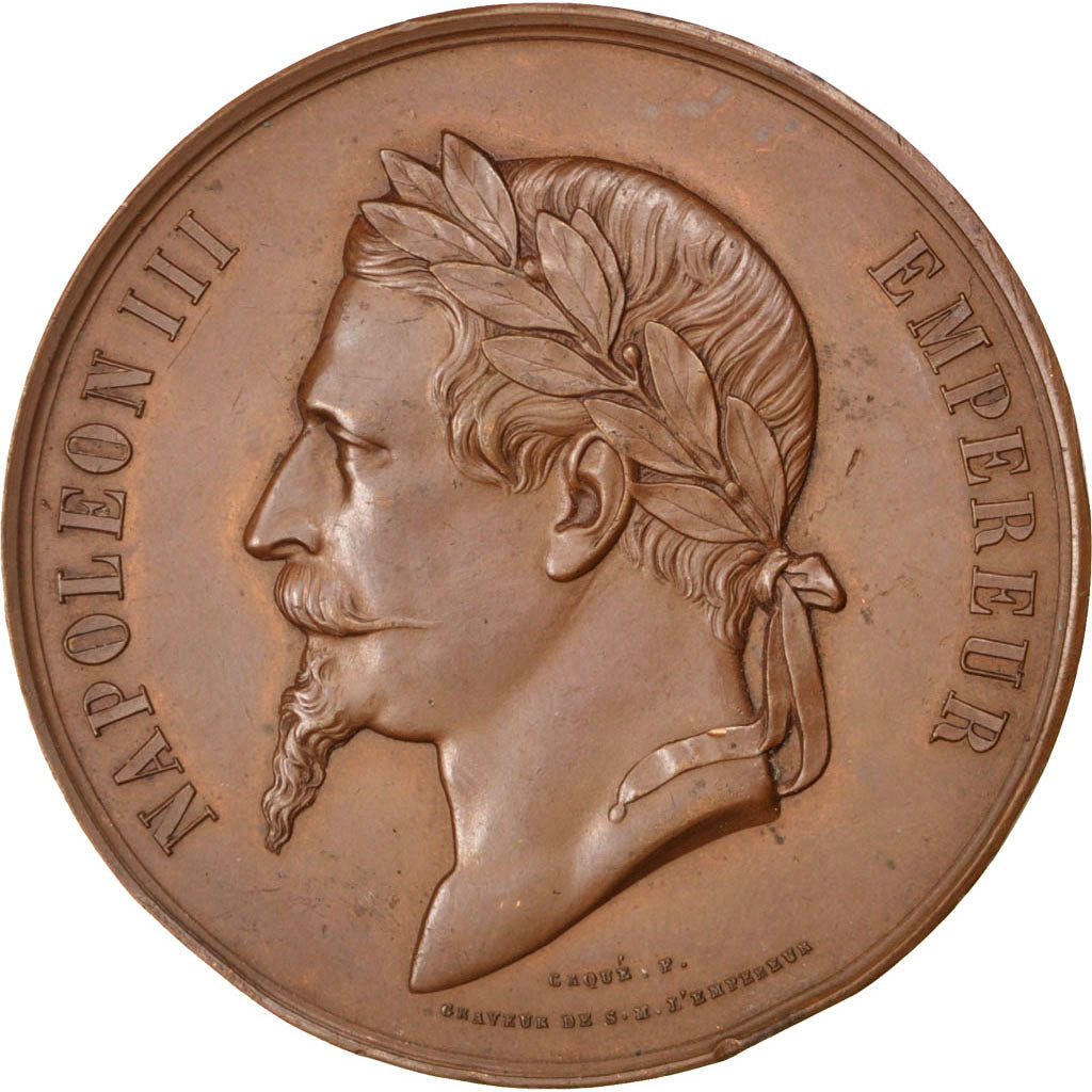 France, Medal, Second French Empire, Business & industry, Caqué, AU(55-58)