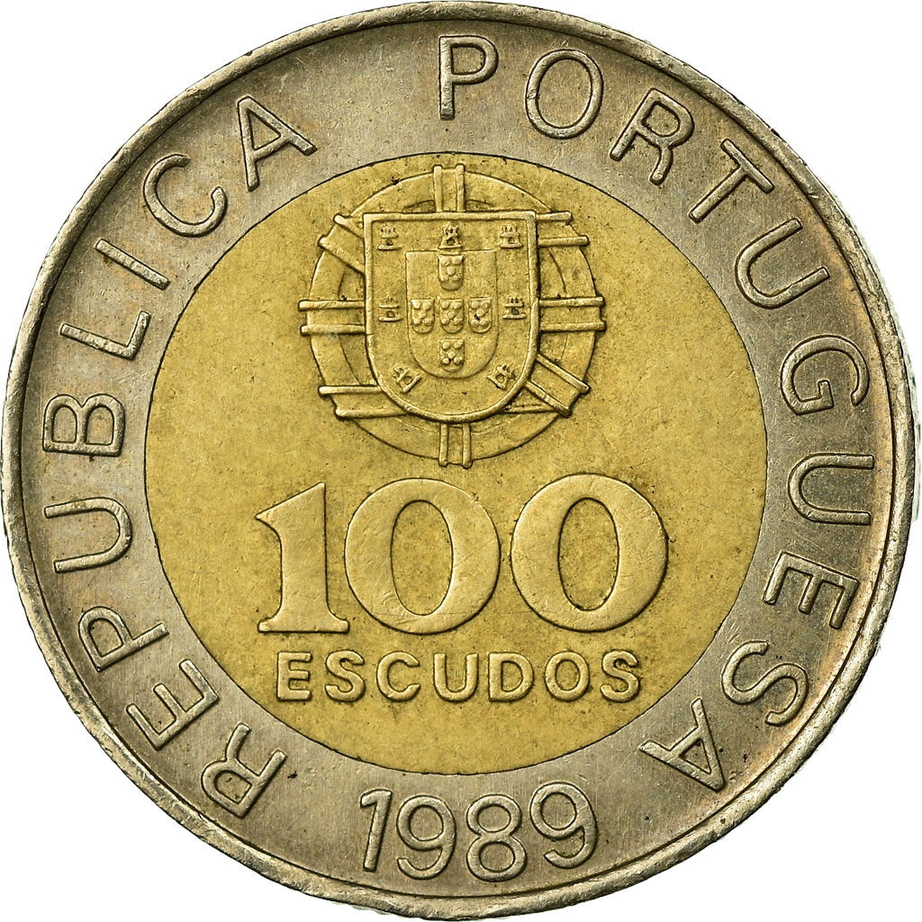 Moeda, Portugal, 100 Escudos, 1989, EF(40-45), Bimetálico, KM:645.1