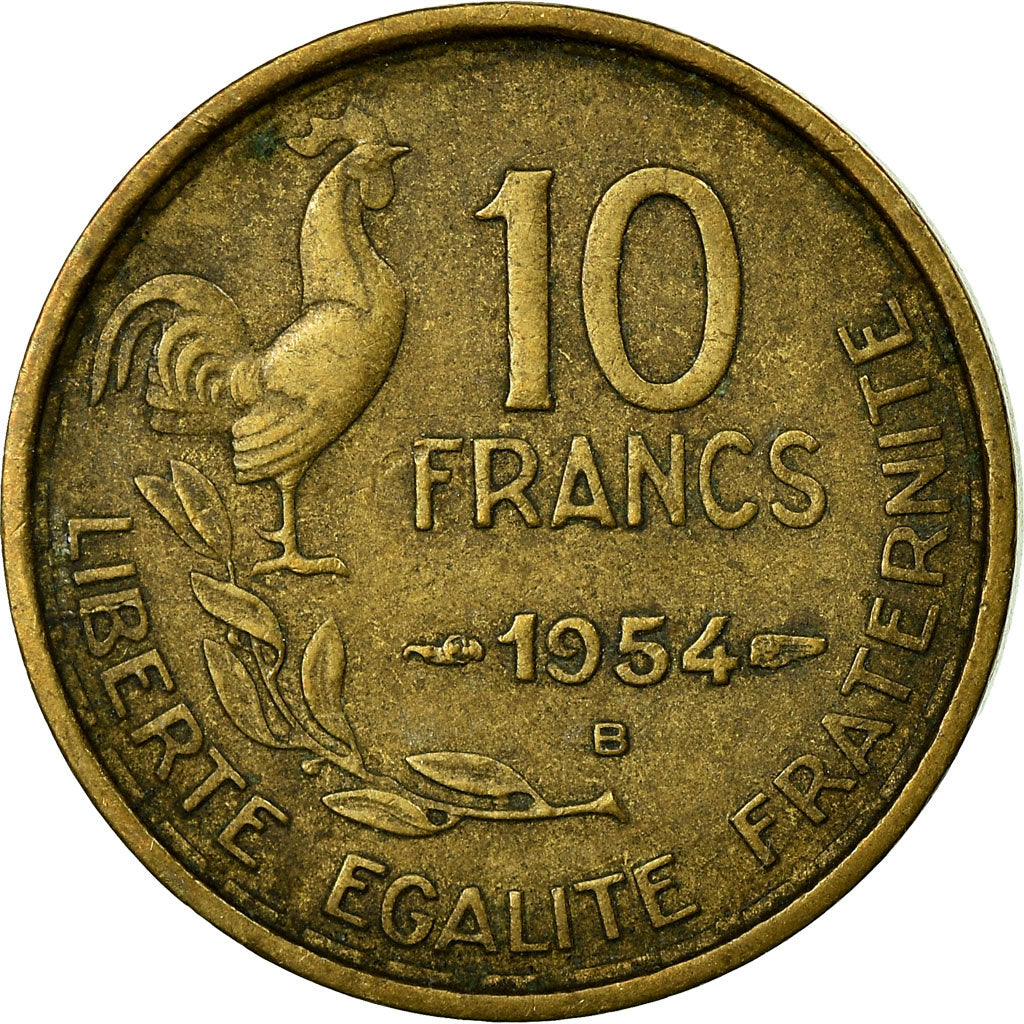 Coin, France, Guiraud, 10 Francs, 1954, Beaumont - Le Roger, VF(30-35)