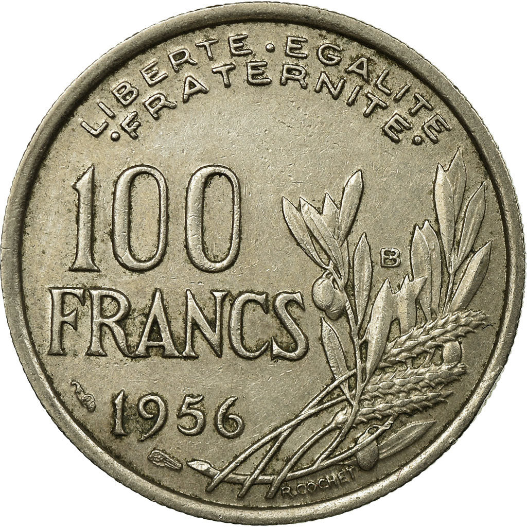 Moneta, Francja, Cochet, 100 Francs, 1956, Beaumont - Le Roger, EF(40-45)