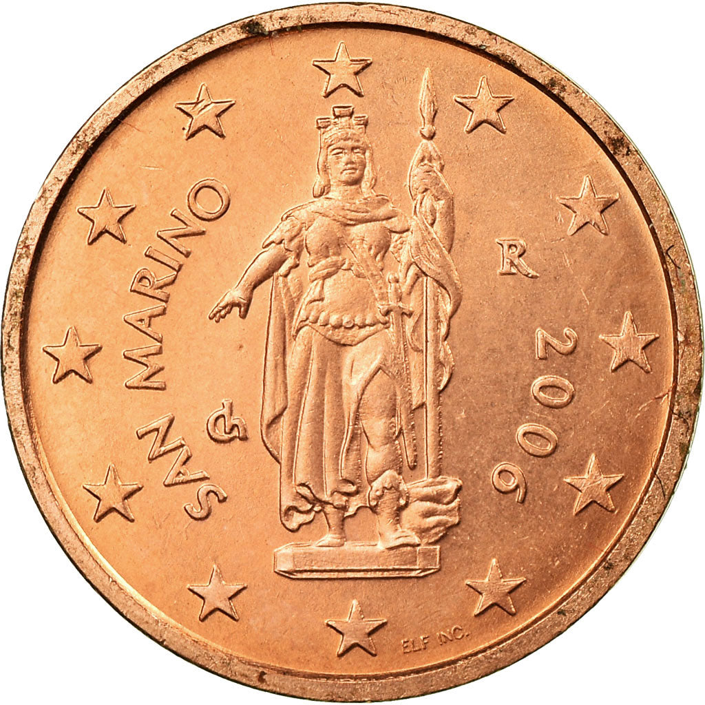 San Marino, 2 Euro Cent, 2006, TTB, Copper Plated Steel, KM:441