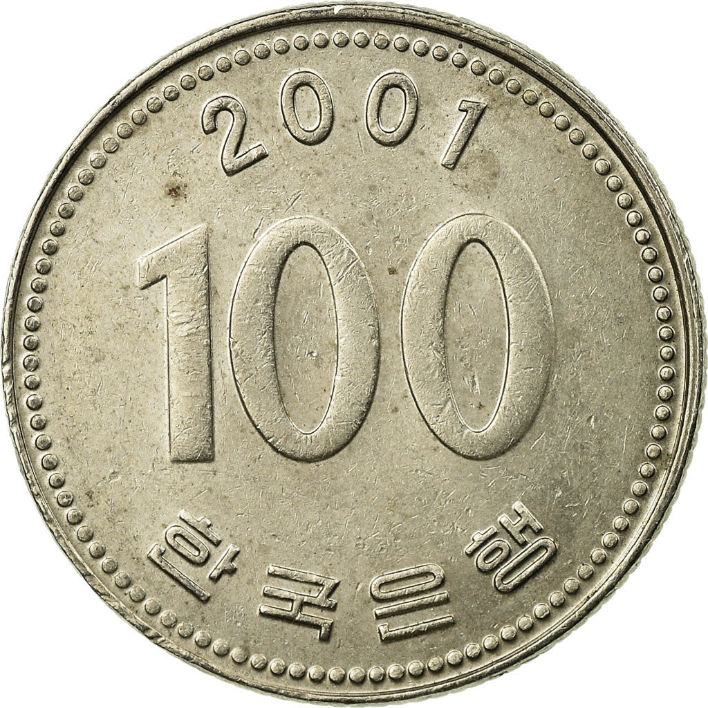 Moneta, COREA DEL SUD, 100 Won, 2001, BB, Rame-nichel, KM:35.2
