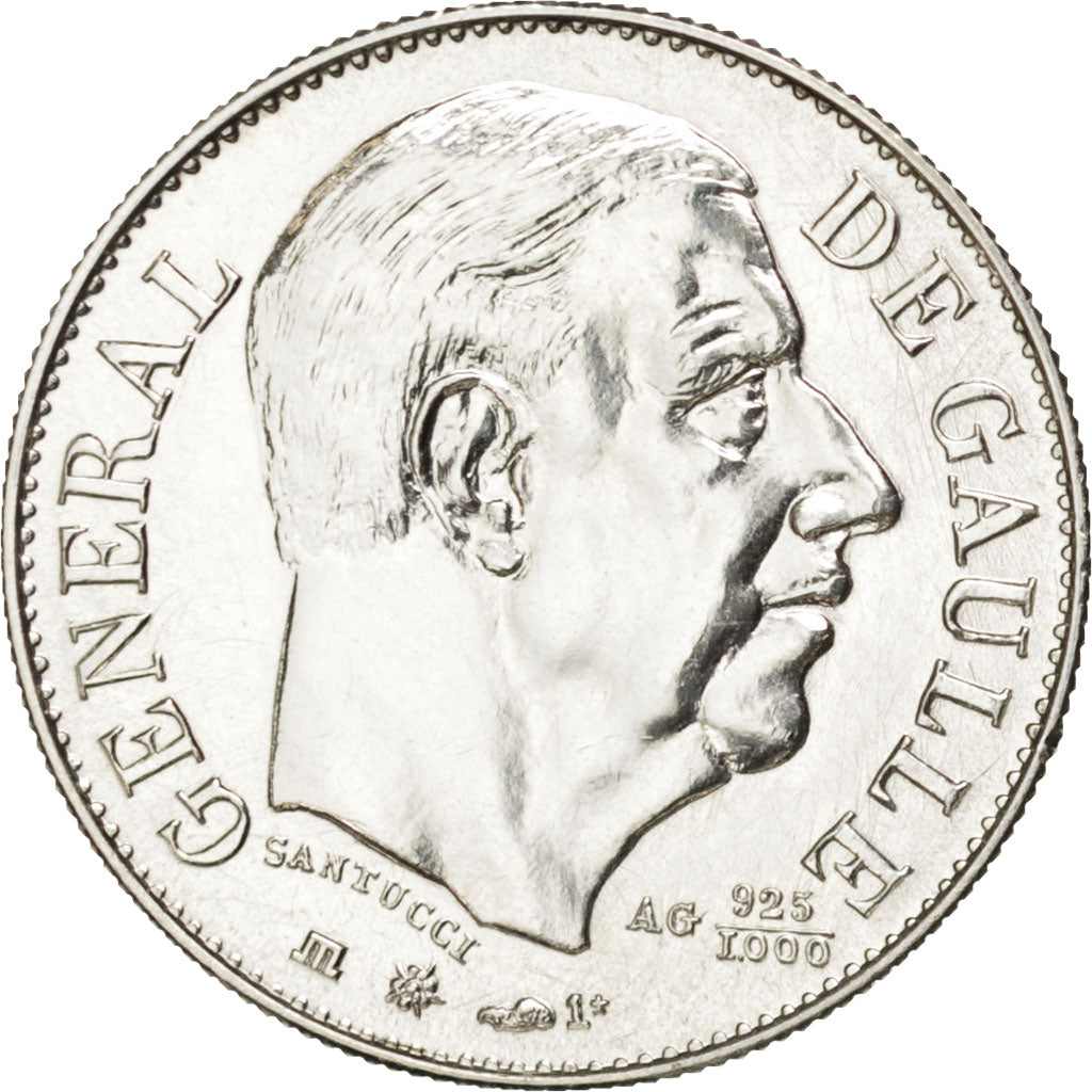 France, Medal, French Fifth Republic, History, MS(65-70), Silver