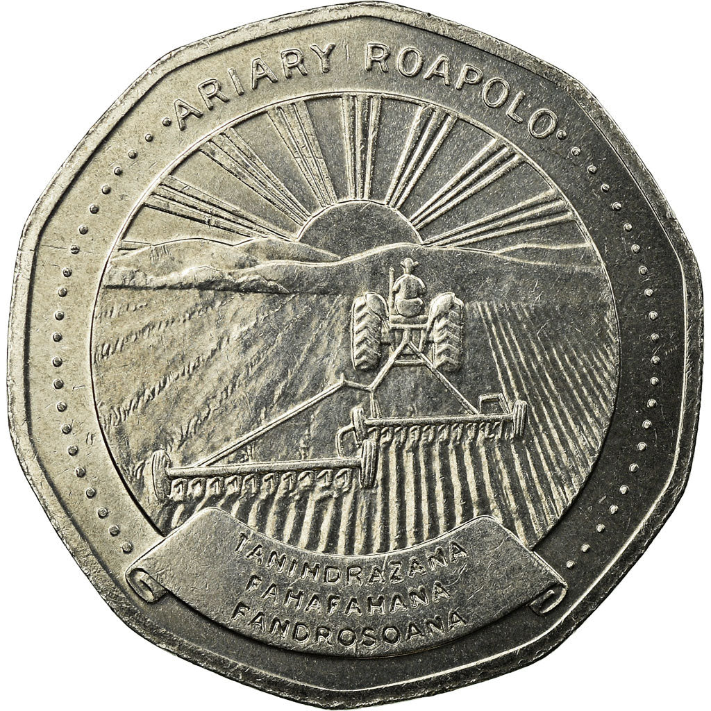 Moneda, Madagascar, 20 Ariary, 1999, Royal Canadian Mint, MBC, Níquel