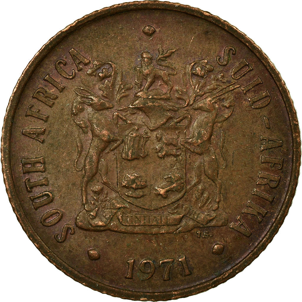 Moneta, Sudafrica, 2 Cents, 1971, BB, Bronzo, KM:83