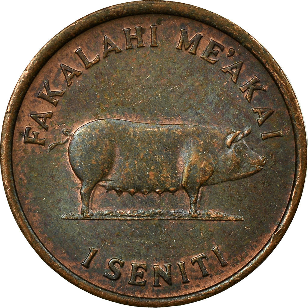 Moneta, Tonga, King Taufa'ahau Tupou IV, Seniti, 1975, VF(30-35), Bronze, KM:42