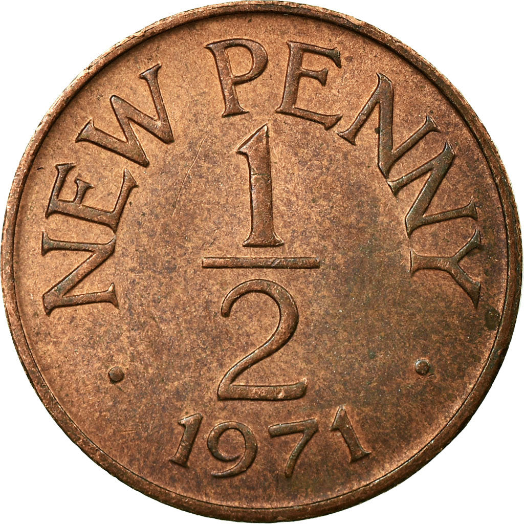 Coin, Jersey, Elizabeth II, 1/2 New Penny, 1971, VF(30-35), Bronze, KM:29