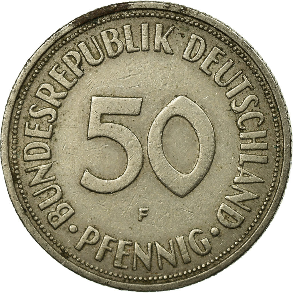Coin, GERMANY - FEDERAL REPUBLIC, 50 Pfennig, 1950, Stuttgart, VF(30-35)