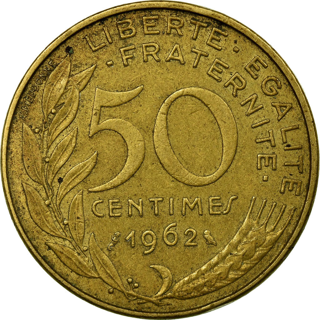 Coin, France, Marianne, 50 Centimes, 1962, Paris, EF(40-45), Aluminum-Bronze