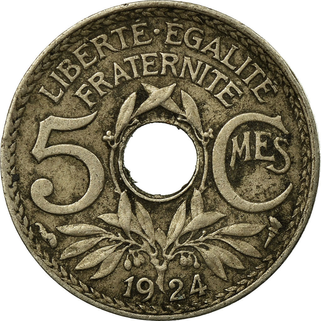 Münze, Frankreich, Lindauer, 5 Centimes, 1924, Paris, SS, Copper-nickel