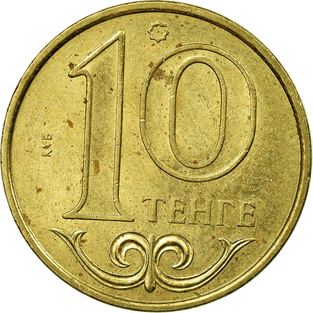 Moeda, Cazaquistão, 10 Tenge, 2012, Kazakhstan Mint, EF(40-45), Níquel-Latão