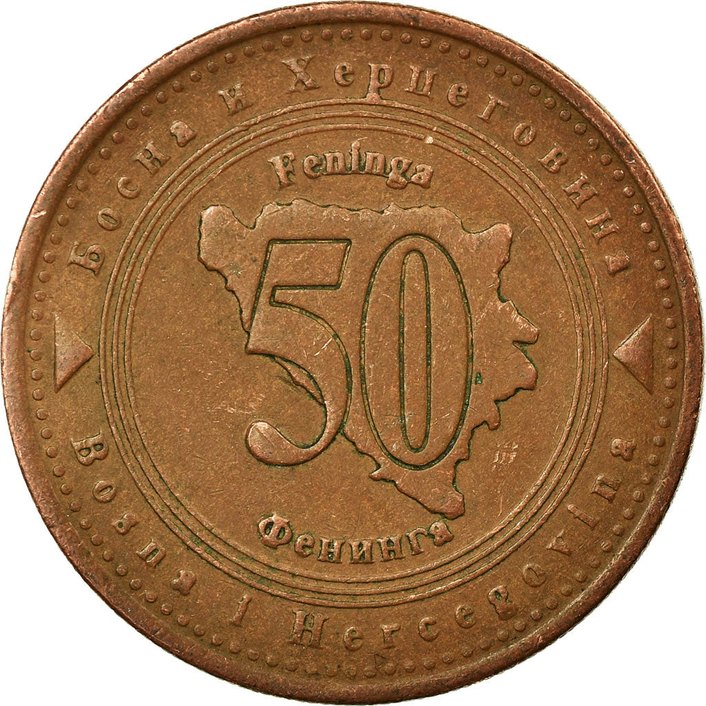 Coin, Bosnia - Herzegovina, 50 Feninga, 1998, British Royal Mint, VF(30-35)
