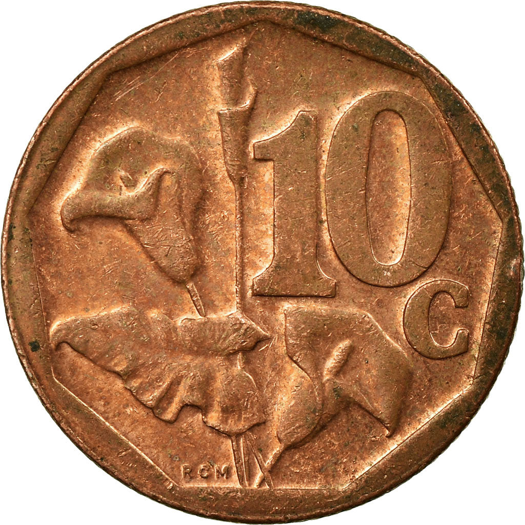 Moneta, Sudafrica, 10 Cents, 2015, MB+, Acciaio placcato in bronzo