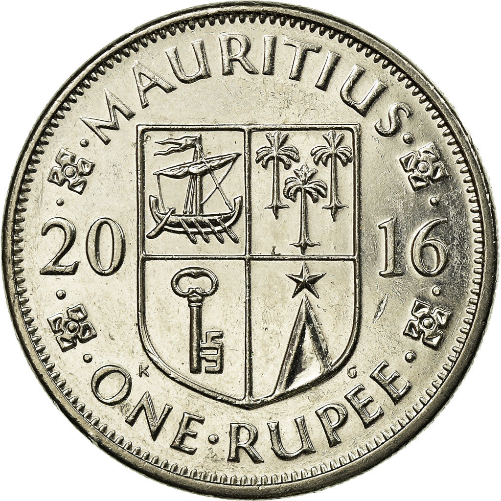 Moneda, Mauricio, Rupee, 2016, MBC, Níquel chapado en acero