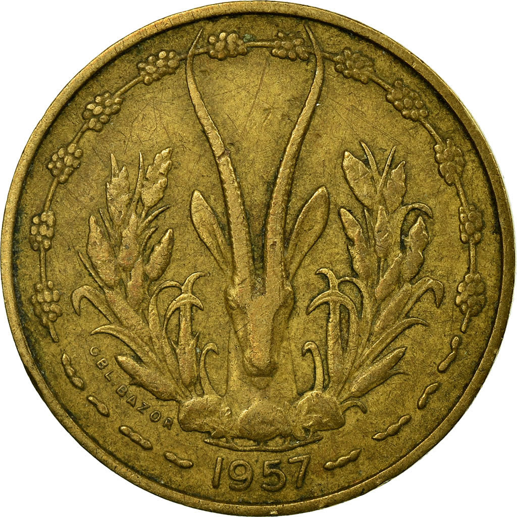 Munten, Frans West Afrika, 10 Francs, 1957, Paris, FR+, Aluminum-Bronze, KM:8