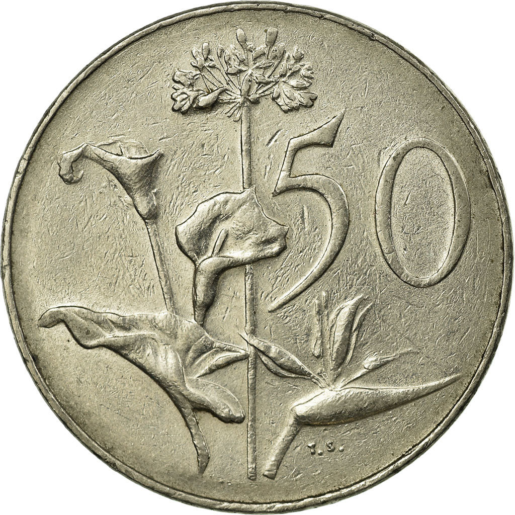 Coin, South Africa, 50 Cents, 1970, EF(40-45), Nickel, KM:87