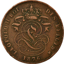 Moneta, Belgio, Leopold II, 2 Centimes, 1876, BB, Rame, KM:35.1