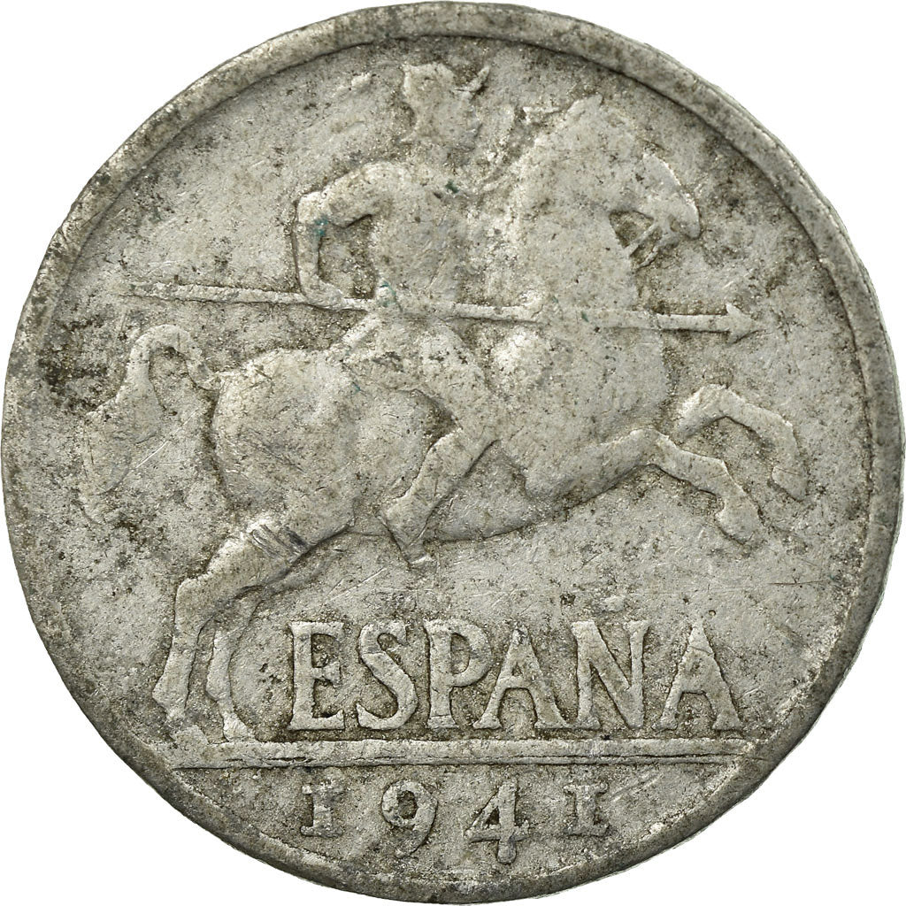 Moneta, Spagna, 10 Centimos, 1941, BB, Alluminio, KM:766