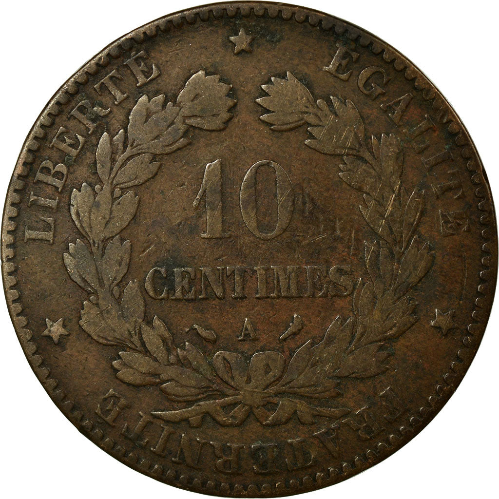 Moneda, Francia, Cérès, 10 Centimes, 1897, Paris, BC+, Bronce, KM:815.1
