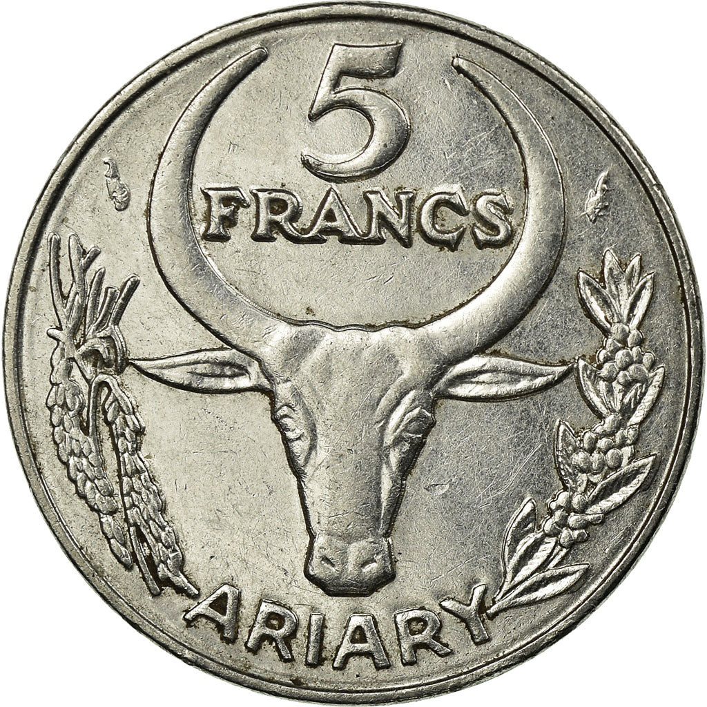 Monnaie, Madagascar, 5 Francs, Ariary, 1989, Paris, TTB, Stainless Steel, KM:10