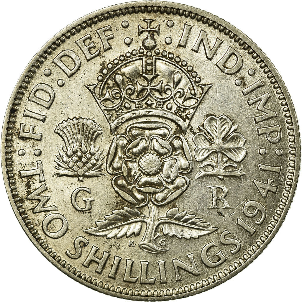 Coin, Great Britain, George VI, Florin, Two Shillings, 1941, VF(30-35), Silver